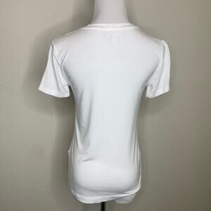 On 34th White V Neck T Shirt Sz Small Modal Spandex